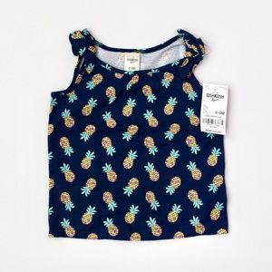 NWT OshKosh Baby Girl Pineapple Bow Tank